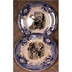 SHAKESPEARE Transferware PAIR Dramatic -ANTIQUE#1573869