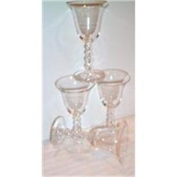 Four Candlewick Footed Wine Goblets #1574129