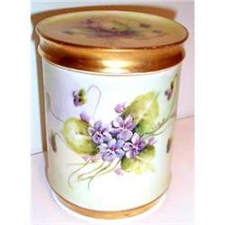 Hand Painted, Violet Covered Jar - STUNNING #1574156