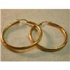 Image 1 : 14K YG Tube Diamond Cut Hoop Earrings Hoops #1574676