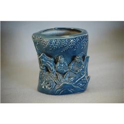 Chinese  blue  glazed  carved  porcelain  #1584910