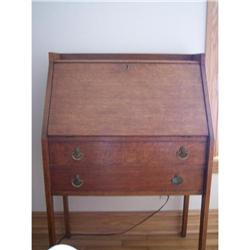 Antique Oak Drop-Front Desk #1584955