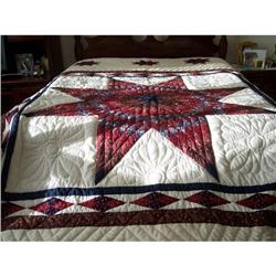 New Amish Quilt- Mariner Border Star -102 x 114#1585010