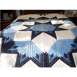 New Amish Quilt- Log Cabin Broken Star  98 x #1585011