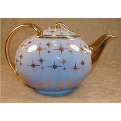 HALL GL Hook COVER Teapot STARS Blue - 1940s #1585100