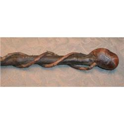 BRIAR Cane Double Wrapped, ROUND Head -ANTIQUE-#1585104