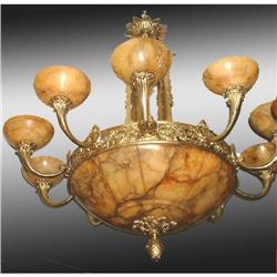 Ten tulips alabaster stone chandelier #1585258