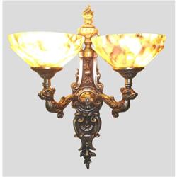 A pair of alabaster and bronze sconces #1585280