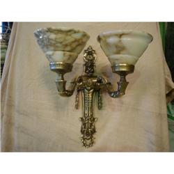 A pair of alabaster and bronze sconces #1585281