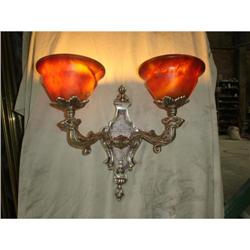 A pair of alabaster and bronze sconces #1585285