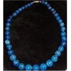 Estate Carved Lapis Lazuli Bead Necklace #1585290