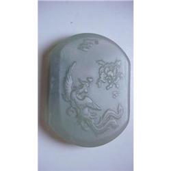 Chinese carved Celadon jade  Phenix Pendant #1585295