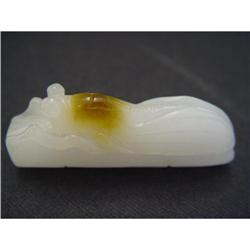 Chinese carved White jade Pendant #1585298