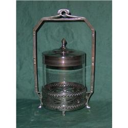 Glass Art Deco Cookie Jar  #1585362