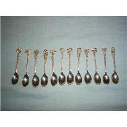 12 dutch  silver mocca spoons. #1585400