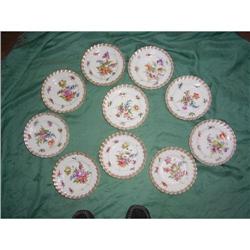 10 hand-painted 19th century Dresden pastry #1585403