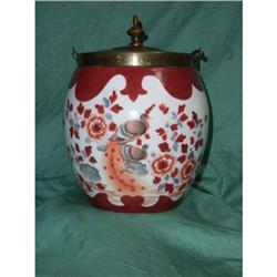 Porcelain hand-painted cookie jar. #1585408