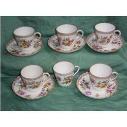 19th century Hand-painted Dresden 6 cups &  5 #1585410