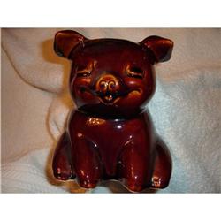 Hull 5.5" Tall Mirror Brown Corky Piggy Bank #1585491