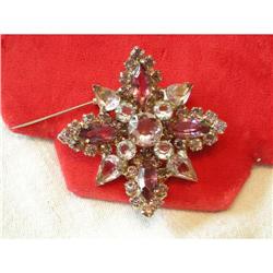 Vintage Rhinestone Butterfly Pin Purple #1585629