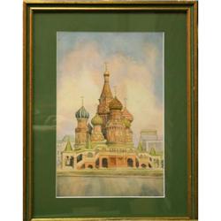 St. Basil's Cathedral Watercolor #1596017