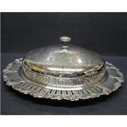 ANTIQUE SILVER SERVING DISH with LID #1596099