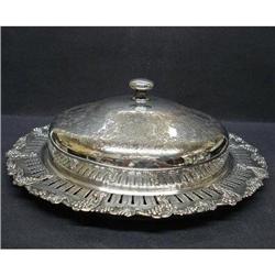 ANTIQUE SILVER SERVING DISH with LID #1596099