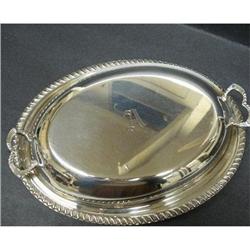 SILVER OVAL SERVING DISH&LID*MONO*A* #1596100