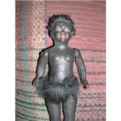 6.5" Black Native Papier Mache Doll  #1596107