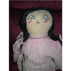 17 Black Hair Doll W/ Stitched Features #1596144