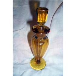 Antique Amber Art Deco Perfume Bottle #1596262