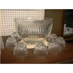 Colony Glass Starlight Punch Bowl 9 Cups #1596364