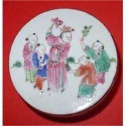 19th C. Chinese Hand Painted Porcelain Box #1596374