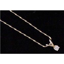 Diamond Pendant on Gold Chain #1596557