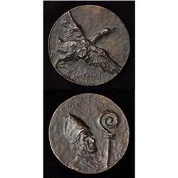 Bronze Medallion Saint Martin and Goose #1596573