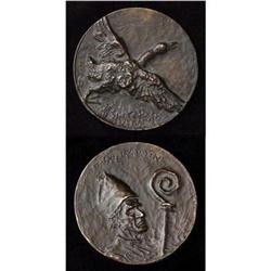 Bronze Medallion Saint Martin and Goose #1596573