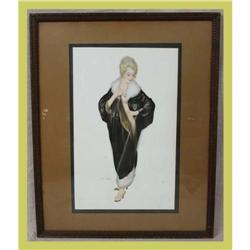 French Art Print Framed Signed Leo Fontan WWII #1596616