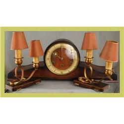 German Art Deco Garniture Clock Set Westminster#1596626