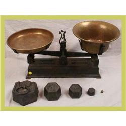 Antique French Set of Scales Balance Brass #1596627