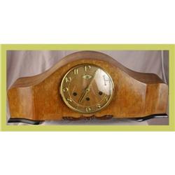 German Art Deco Mantle Clock Westminster Walnut#1596632