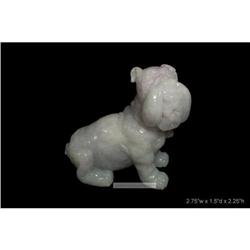 Elegant White Jade Bull Dog Statue #1596948