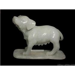 Elegant White Jade Dog Statue #1596949