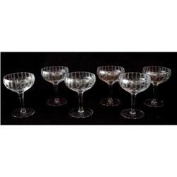 Set of  (6)  Antique Crystal  Champagne Glasses#1596991