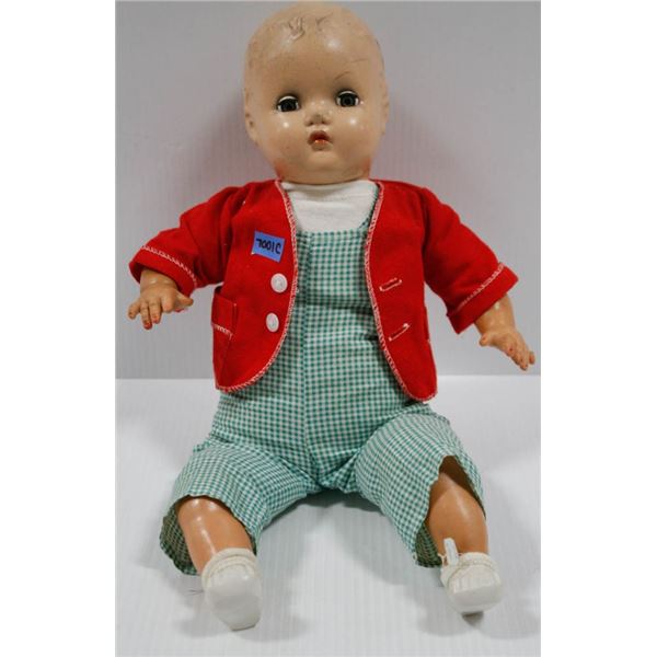 1940'S 18" HORSEMAN "CHUBBY" BABY COMPOSITE HEAD/ STUFFED DOLL