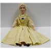 Image 1 : 1920 28" ANTIQUE COMPOSITE HEAD BED DOLL IN YELLOW DRESS
