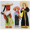 Image 1 : 3 MEXICAN DOLLS W/ HATS.  #1406