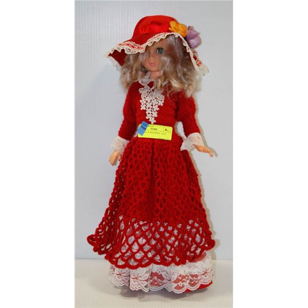 1958 DOLL W/ RED DRESS.  #1402