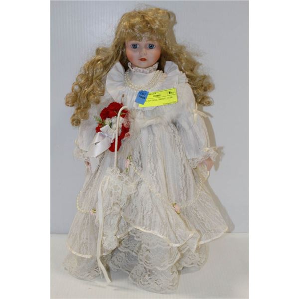 PORCELAIN BRIDAL  DOLL  #1208