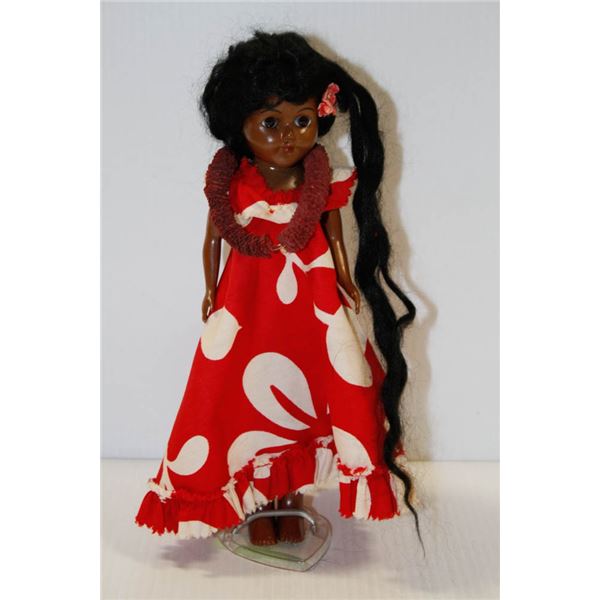 HAWAIIAN GIRL DOLL IN RED DRESS.  #3016