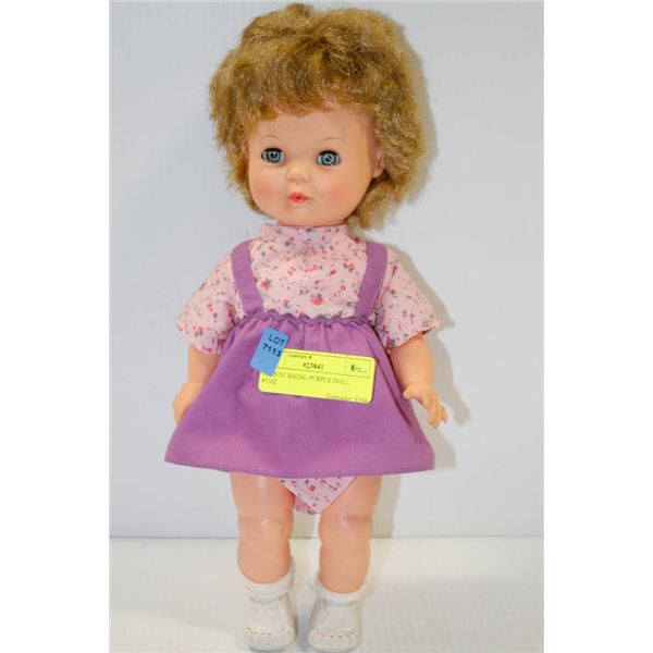 PLASTIC REGAL PURPLE DOLL.  #1102